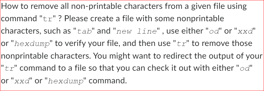 Solved How to remove all non-printable characters from a | Chegg.com