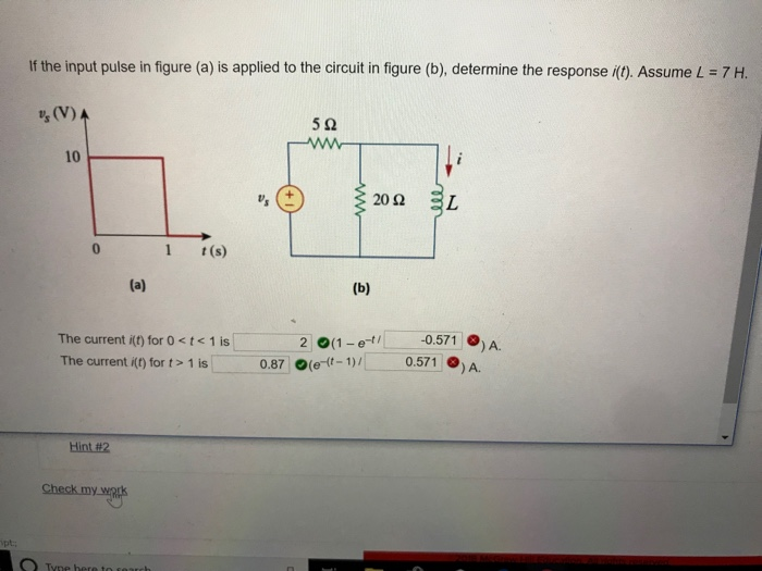 Solved If the input pulse in figure (a) is applied to the | Chegg.com