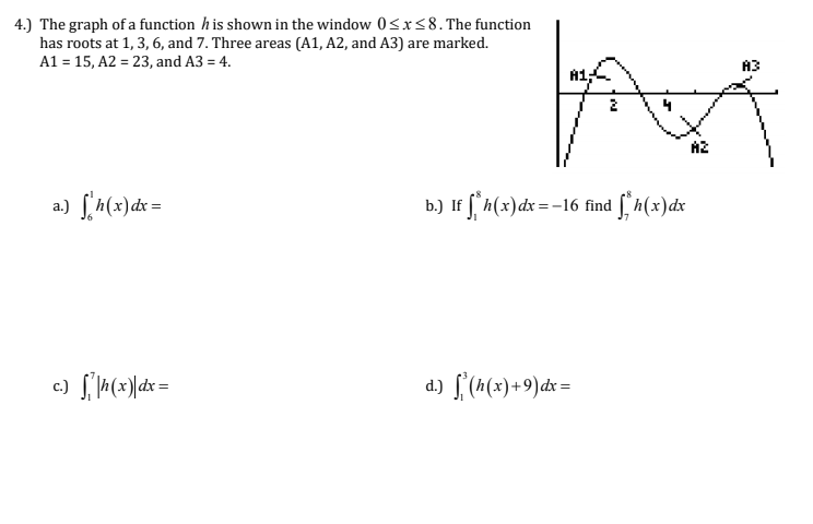Solved 4.) The graph of a function his shown in the window | Chegg.com