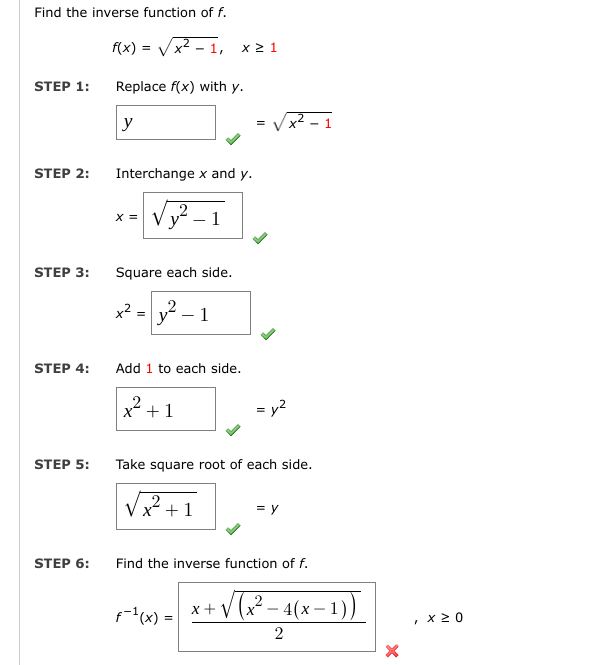 steps for finding inverse functions