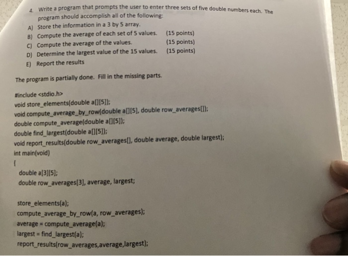 Solved Write a program that prompts the user to enter three | Chegg.com