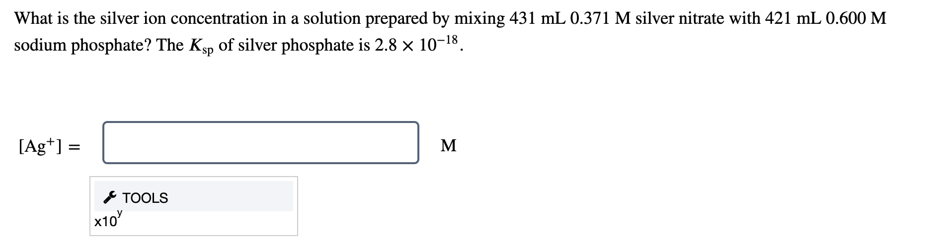 Solved What is the silver ion concentration in a solution | Chegg.com