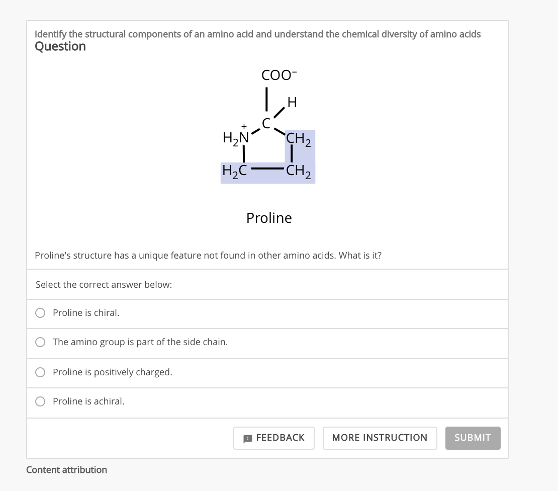 Solved Identify the structural components of an amino acid | Chegg.com