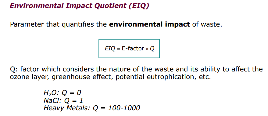 Solved Environmental Impact Quotient (EIQ) Parameter that | Chegg.com