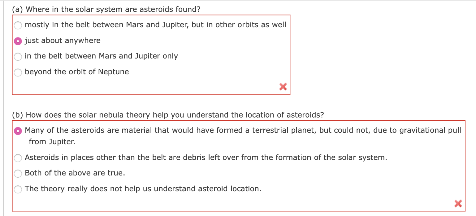 Solved a Where in the solar system are asteroids found Chegg