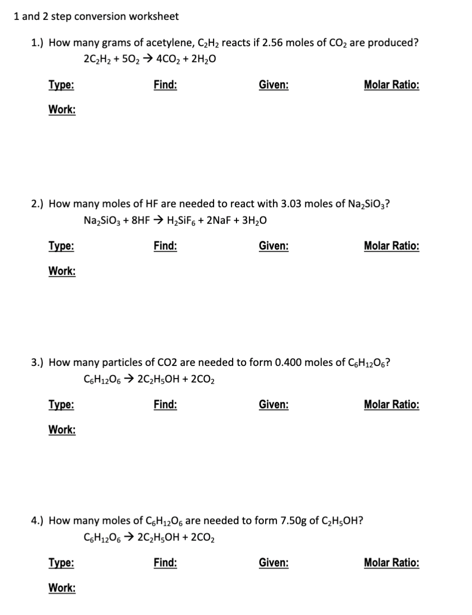 Solved 1 and 2 step conversion worksheet 1.) How many grams | Chegg.com