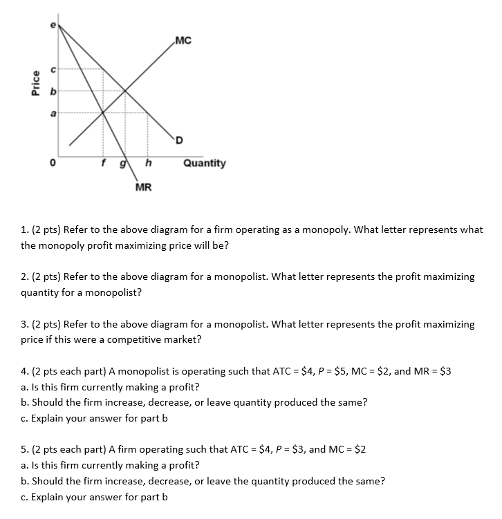 Solved 1. ( 2 pts) Refer to the above diagram for a firm | Chegg.com