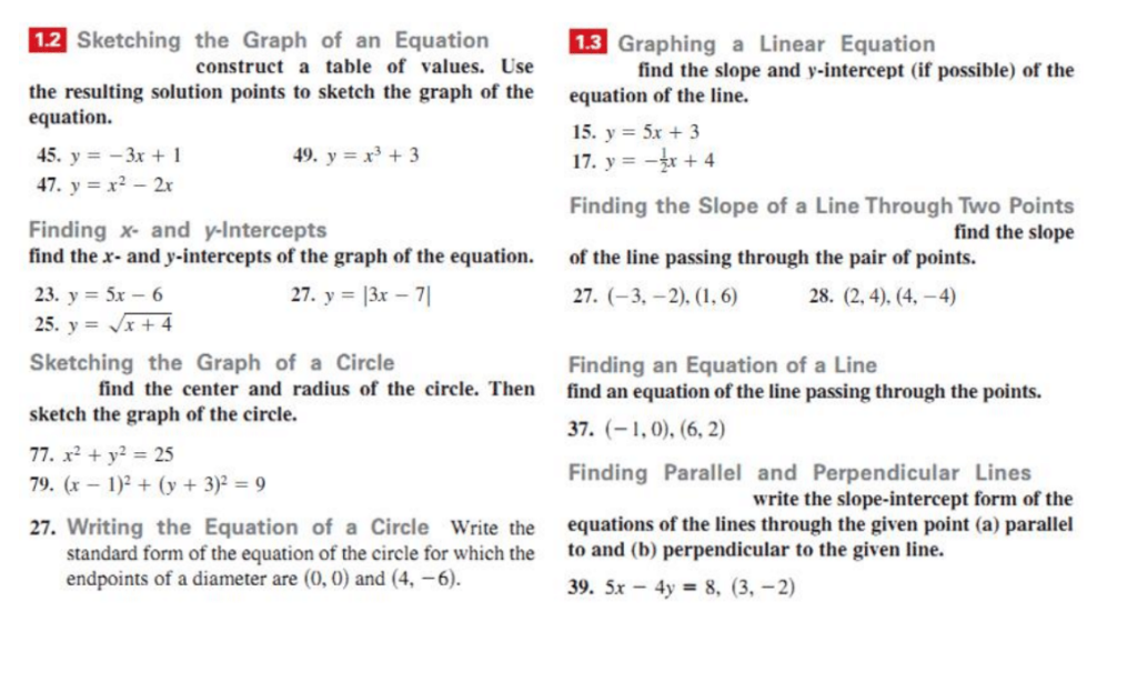 Solved 1.2 Sketching the Graph of an Equation 1.3 Graphing a | Chegg.com
