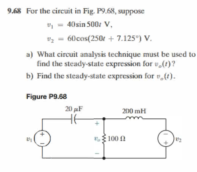 Solved 9.6B For the circuit in Fig. P9.68, suppose | Chegg.com