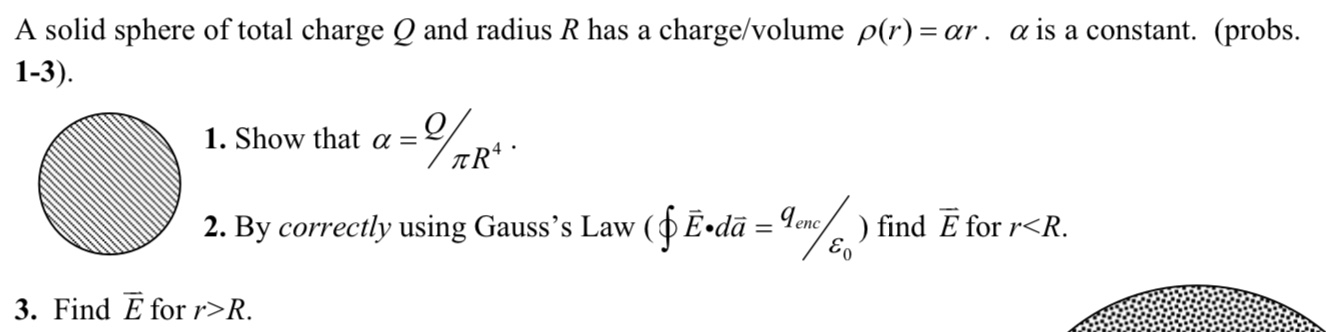 Solved A solid sphere of total charge Q and radius R has a | Chegg.com