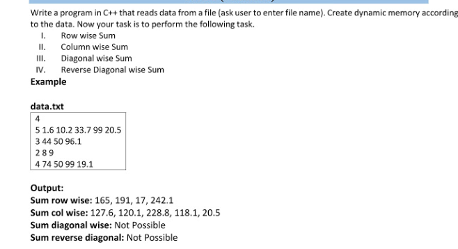 Solved Write a program in C++ that reads data from a file | Chegg.com