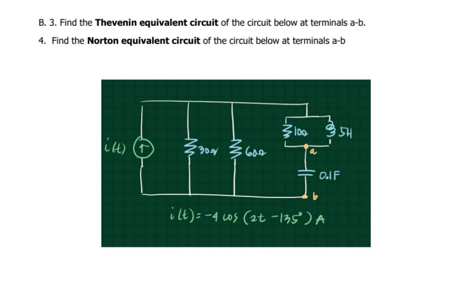 Solved B. 3. Find The Thevenin Equivalent Circuit Of The | Chegg.com