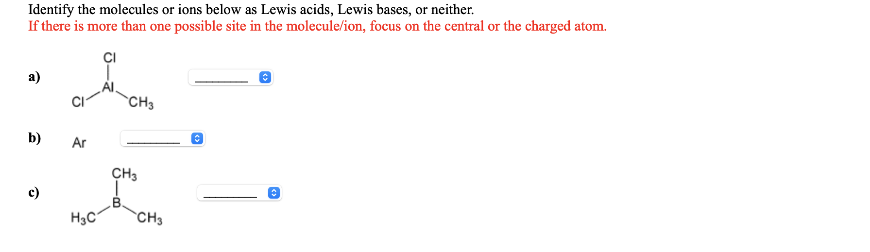 Solved Identify The Molecules Or Ions Below As Lewis Acids 4276