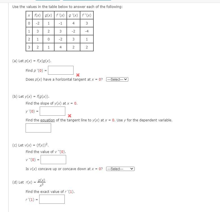 solved-use-the-values-in-the-table-below-to-answer-each-of-chegg