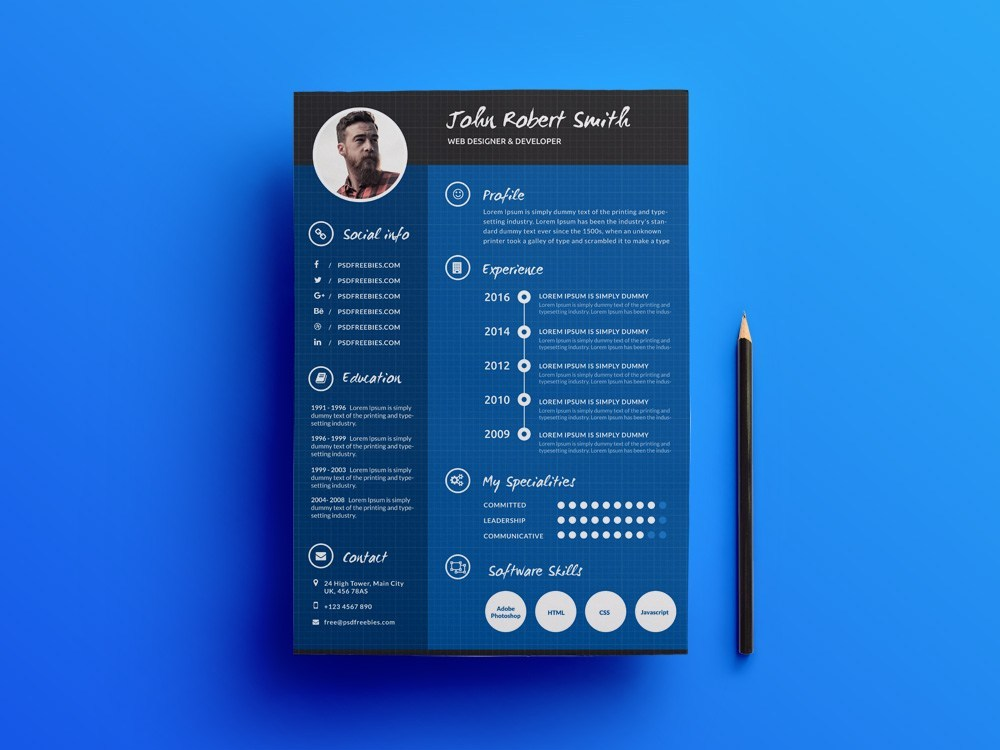 resume document templates html css