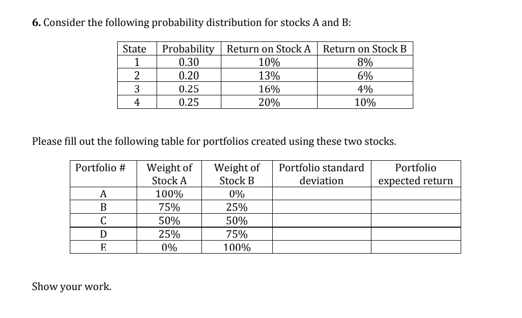 Solved 6. Consider the following probability distribution | Chegg.com