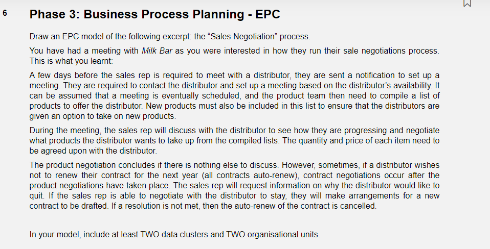 Σ 6 Phase 3: Business Process Planning - EPC Draw an | Chegg.com