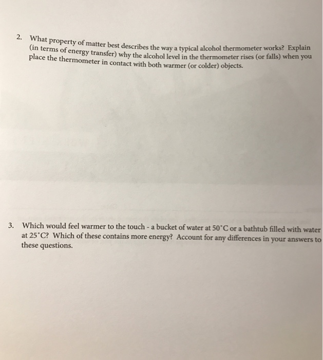Solved What property of matter best describes the way a