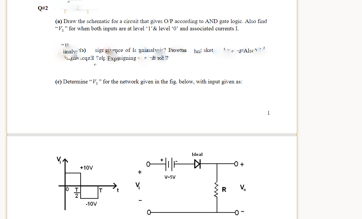 Solved Q#2 (a) Draw The Schematic For A Circuit That Gives | Chegg.com