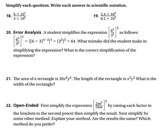 Solved Simplify each quotient. Write each answer in | Chegg.com