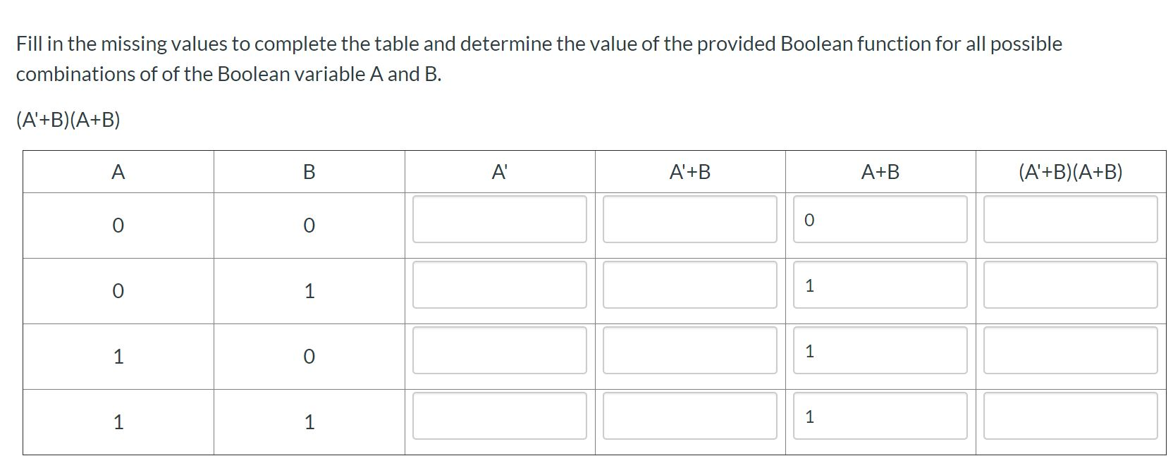 Solved Fill In The Missing Values To Complete The Table And | Chegg.com