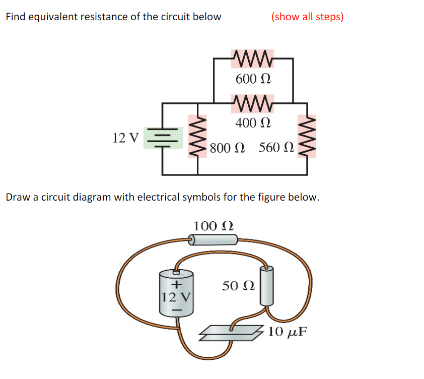 Solved Find equivalent resistance of the circuit below (show | Chegg.com