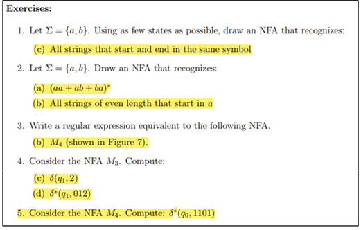 Solved Exercises: 1. Let S = {a,b}. Using As Few States As | Chegg.com