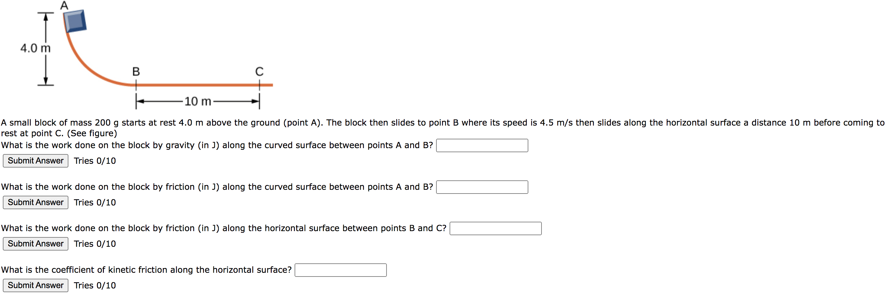 Solved est at point C. (See figure) /hat is the work done on | Chegg.com