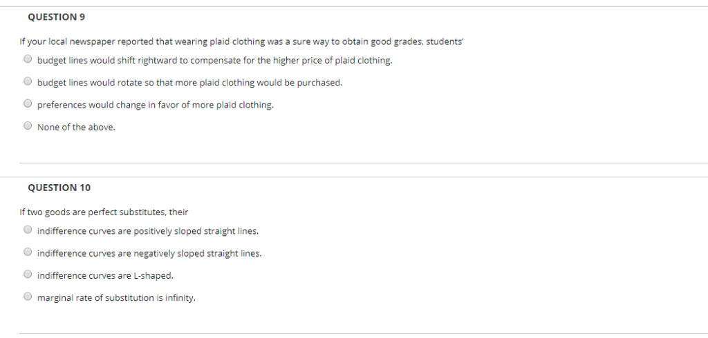 Solved QUESTION 6 The budget line can shift or rotate only | Chegg.com