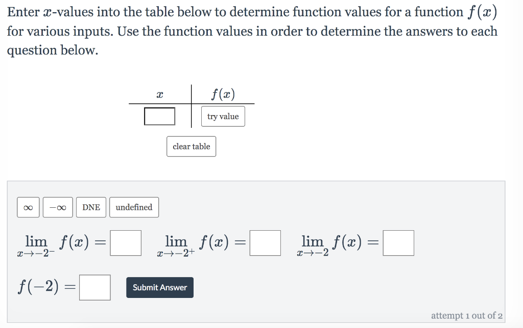 Enter X-values into the table below to determine | Chegg.com