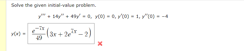 Solved Solve the given initial-value problem. | Chegg.com