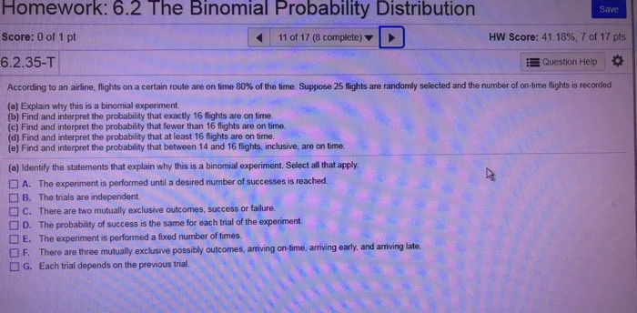 Homework Help With Binomial Distribution