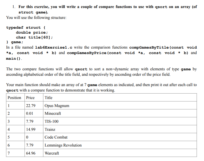 Solved Writen in C, DO NOT USE THE #include "struct_utils.h" | Chegg.com