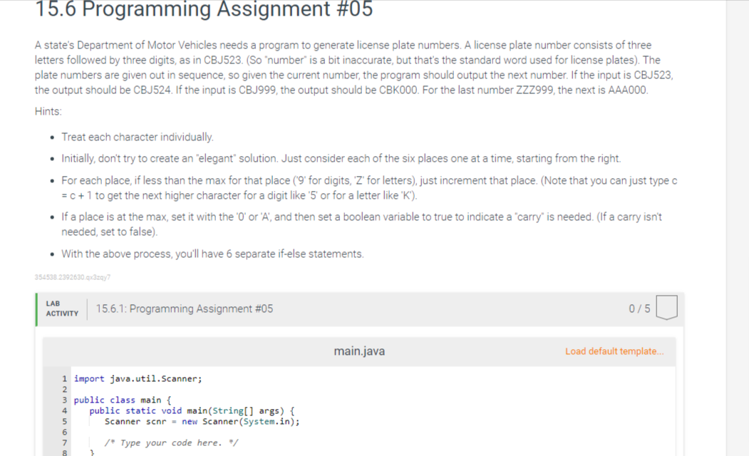 Solved 15.6 Programming Assignment #05 A state's Department | Chegg.com