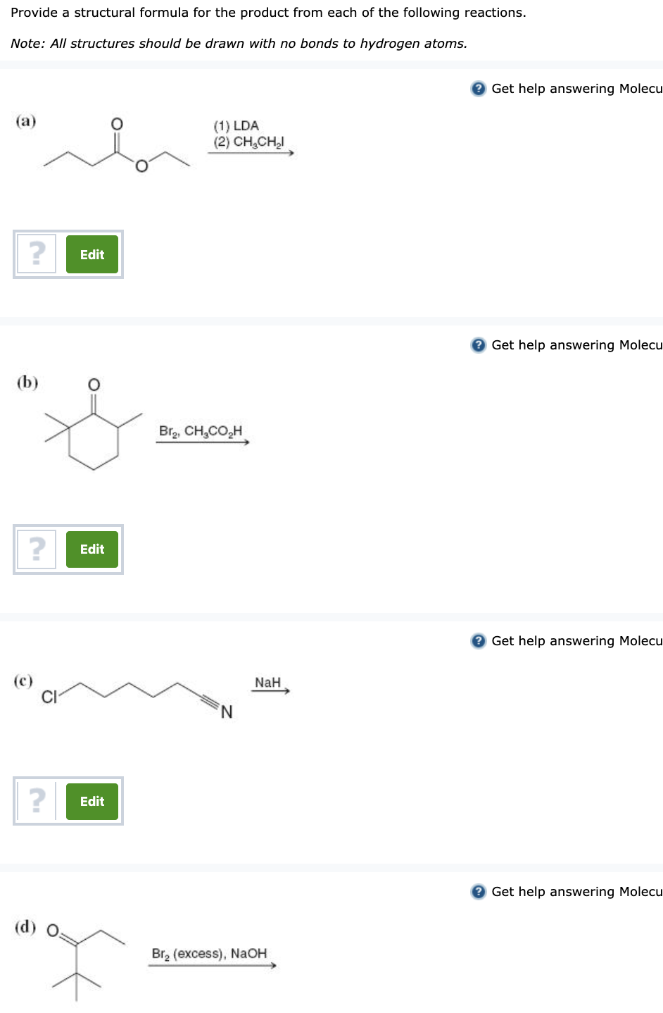 Solved Provide a structural formula for the product from | Chegg.com