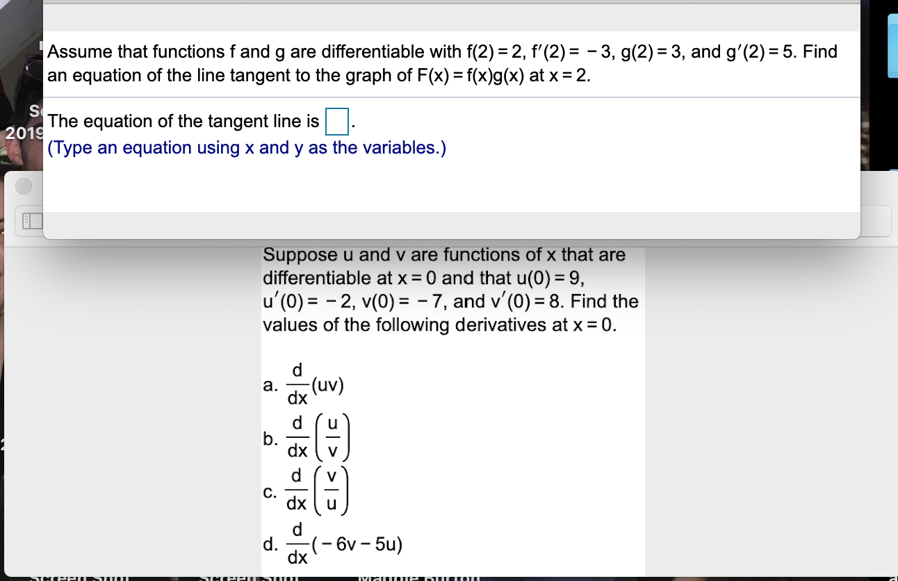 Solved Assume That Functions F And G Are Differentiable W Chegg Com