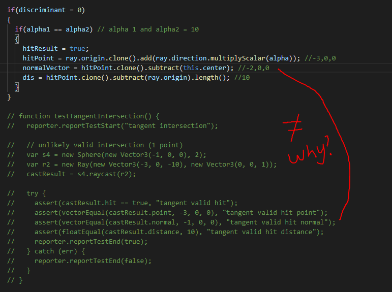 Javascript. How would I find the normal of a ray | Chegg.com