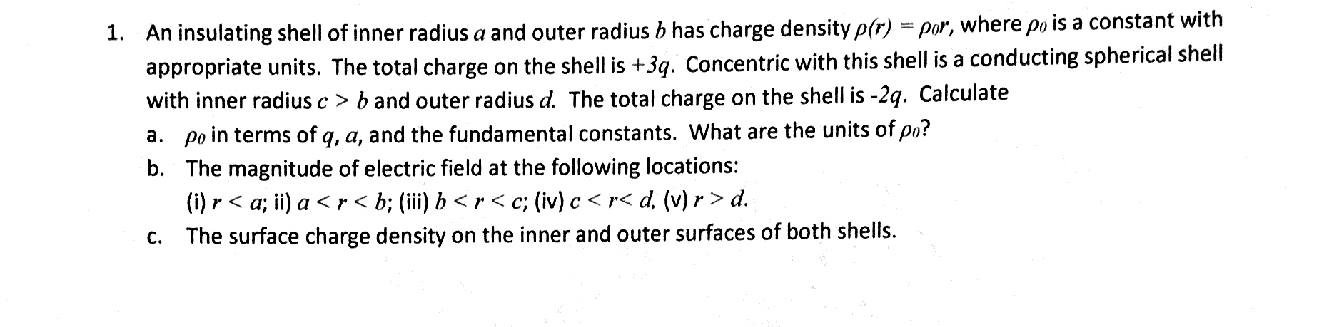 Solved For Part C) Find the surface charge density on the | Chegg.com