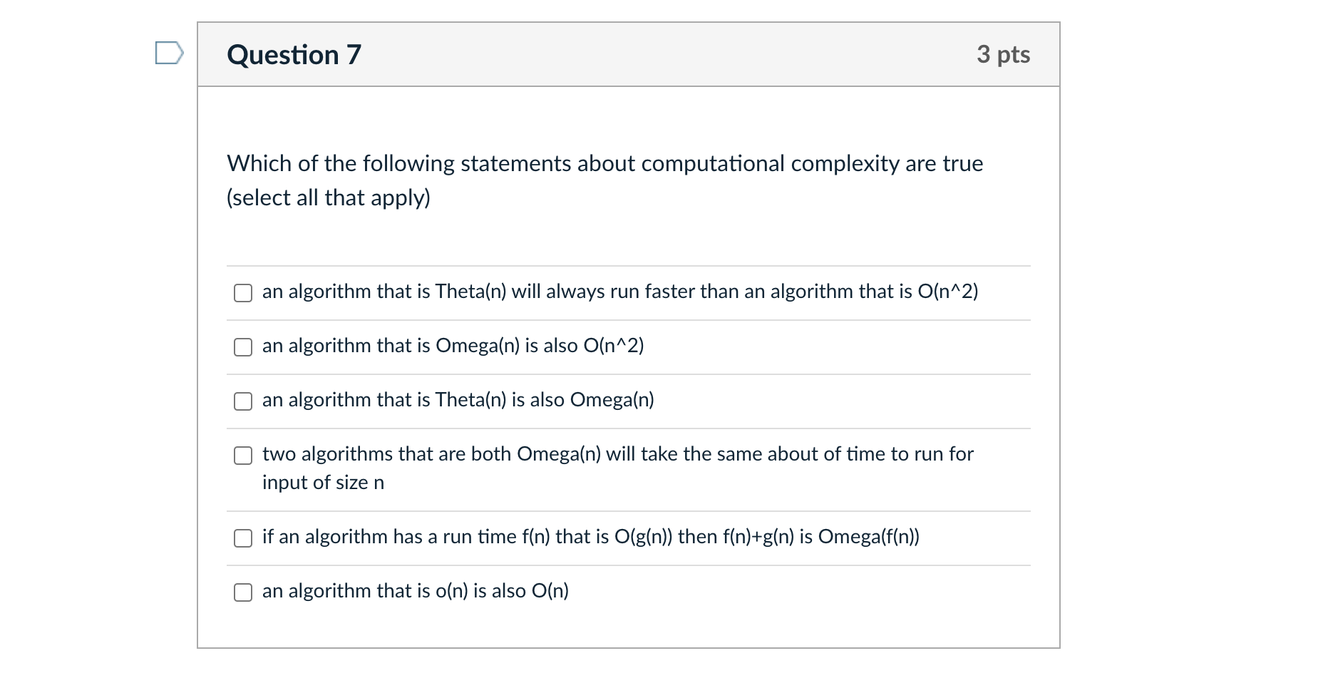 Solved Question 7 3 pts Which of the following statements | Chegg.com