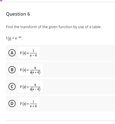 Solved Question 6 Find the transform of the given function | Chegg.com