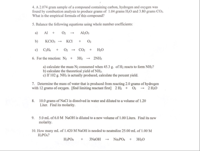 Solved . A 2.074 gram sample of a compound containing | Chegg.com