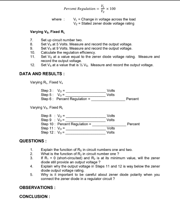 Solved ZENER DIODE OBJECTIVE To construct a zener diode