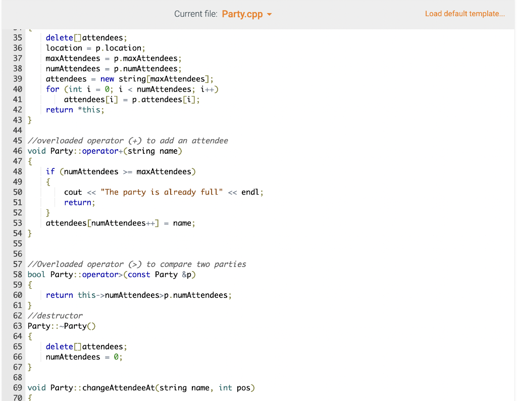 Solved This exercise defines a Party class to store the | Chegg.com