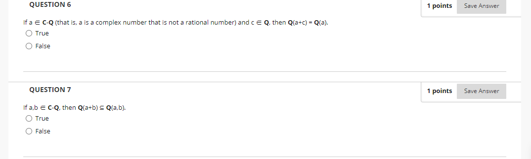 Solved QUESTION 6 1 points Save Answer If a EC-Q (that is, a | Chegg.com