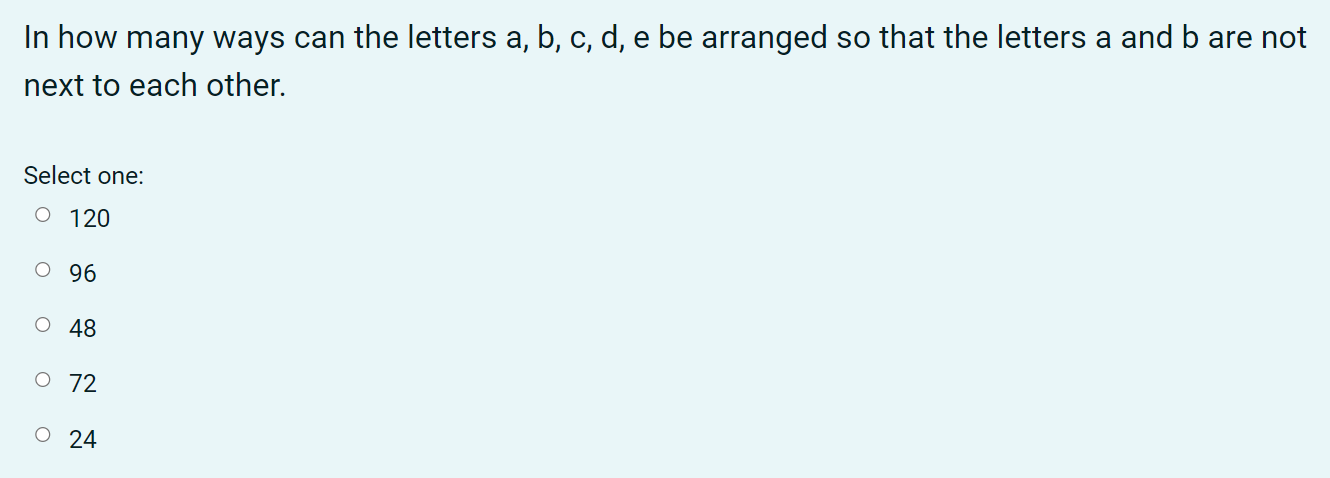 Solved In How Many Ways Can The Letters A, B, C, D, E Be | Chegg.com