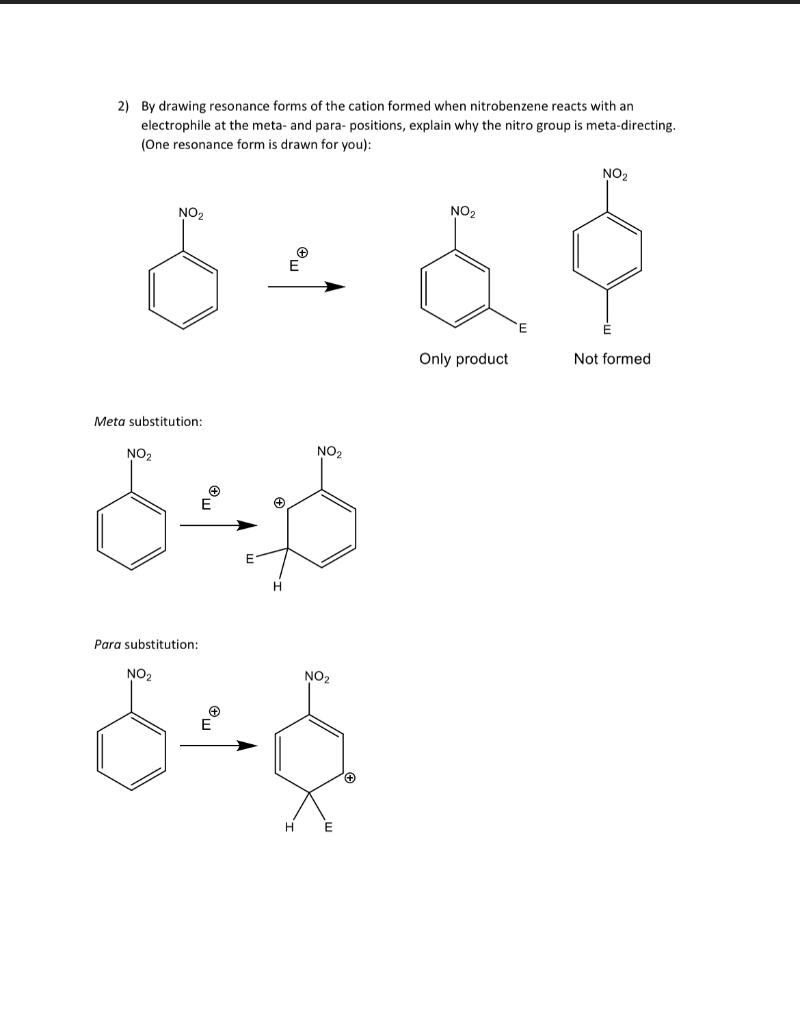 Solved 2) By drawing resonance forms of the cation formed | Chegg.com