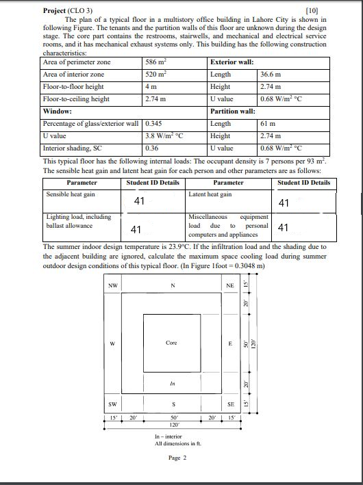 61 m Project (CLO 3) (10) The plan of a typical floor | Chegg.com