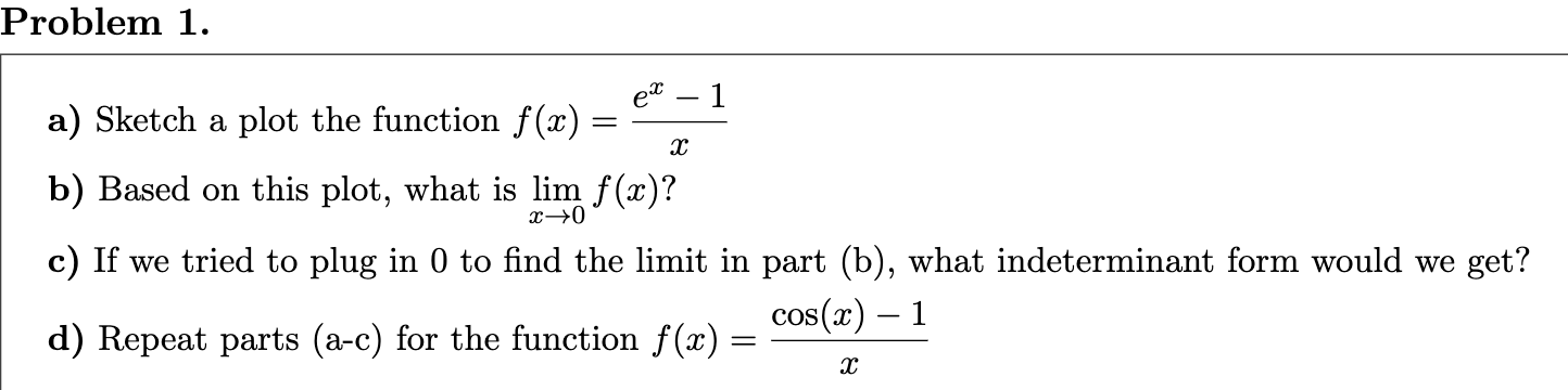 Solved Problem 1. x0 a) Sketch a plot the function f(x) : b) | Chegg.com