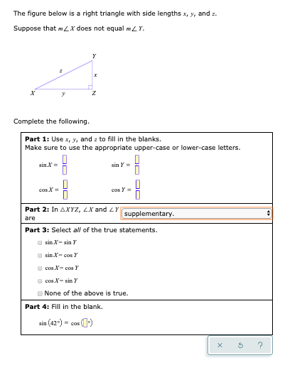 Solved The figure below is a right triangle with side | Chegg.com