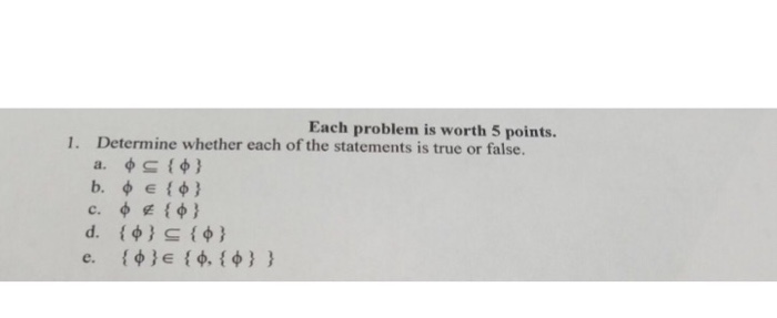 Solved Each problem is worth 5 points. 1. Determine whether | Chegg.com